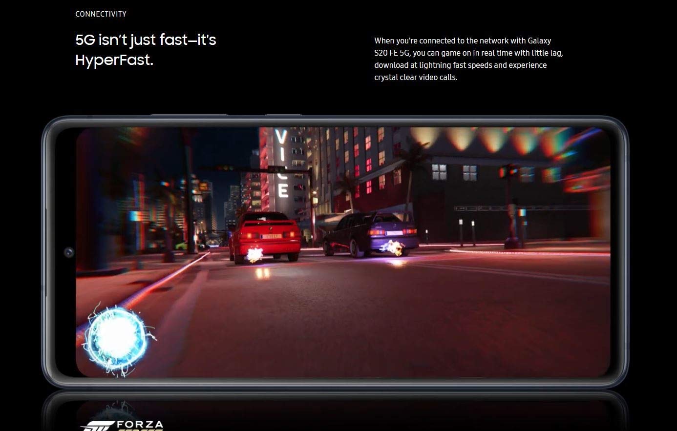 Samsung Galaxy S20 FE 5G Cloud Navy Night Mode captures low-light scenes clearly.