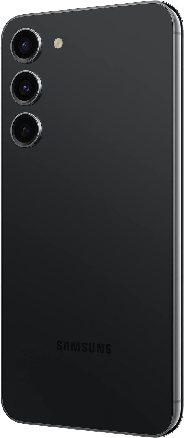 Samsung Galaxy S23 Phantom Black camera system highlights versatile imaging for wide, portrait, and zoom shots.