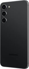 Samsung Galaxy S23 Phantom Black camera system highlights versatile imaging for wide, portrait, and zoom shots.