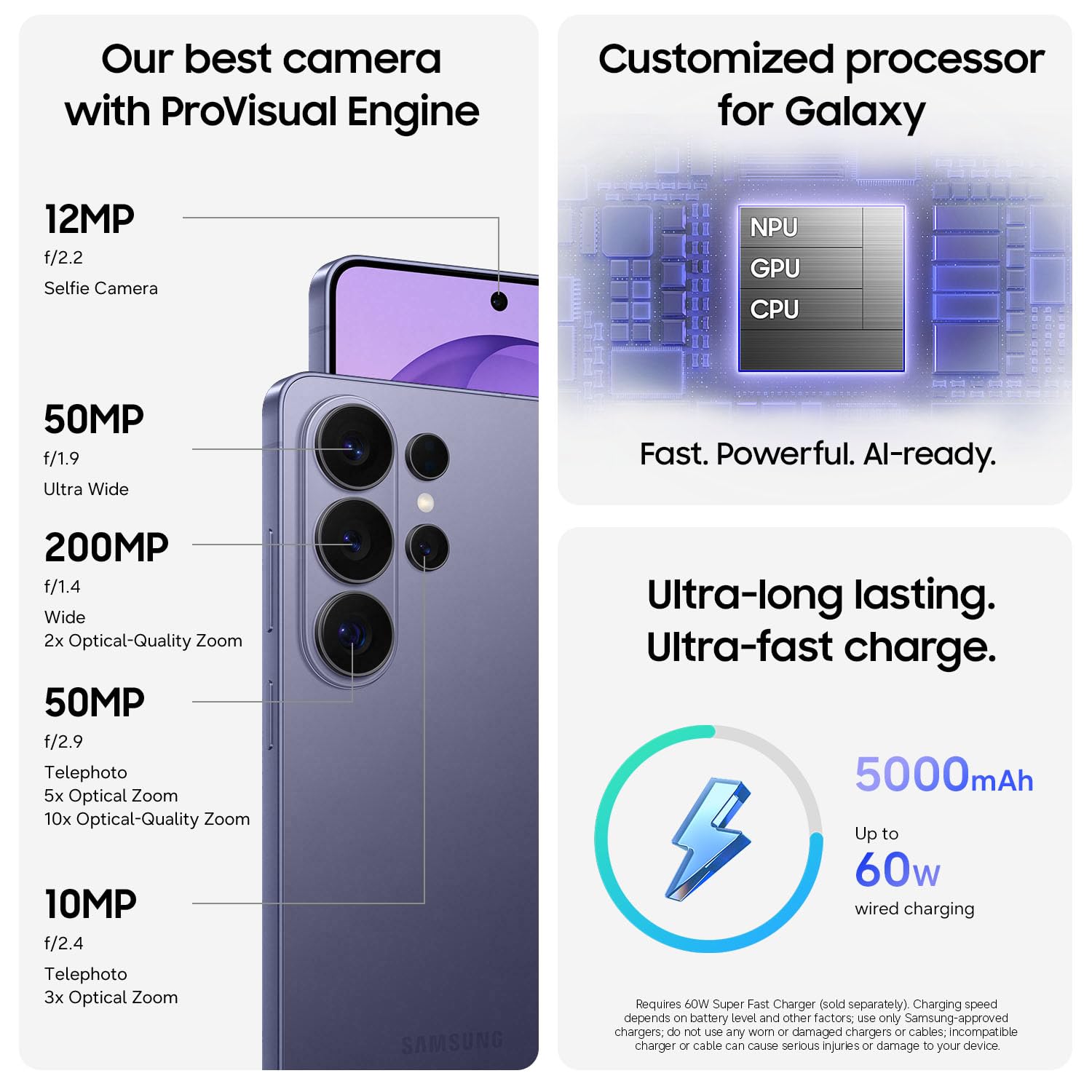 AI-powered Galaxy processor delivers fast, smooth performance.