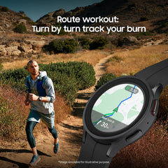 Samsung Galaxy Watch5 Pro BioActive sensor measuring heart rate and body stats.