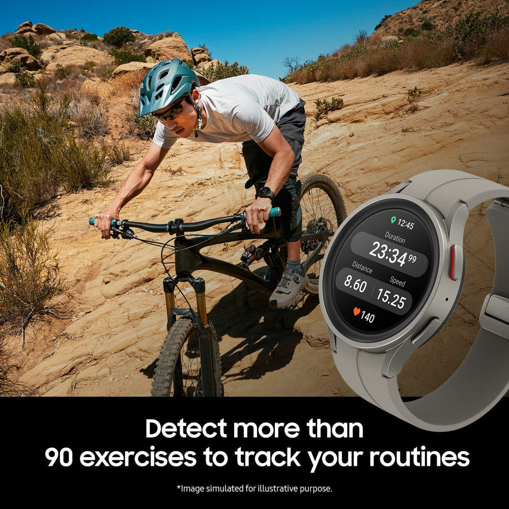 Samsung Galaxy Watch5 Pro extended battery for long-day use.