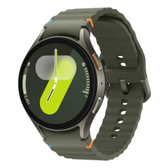 Samsung Galaxy Watch7 green front view, stylish wearable for daily use.