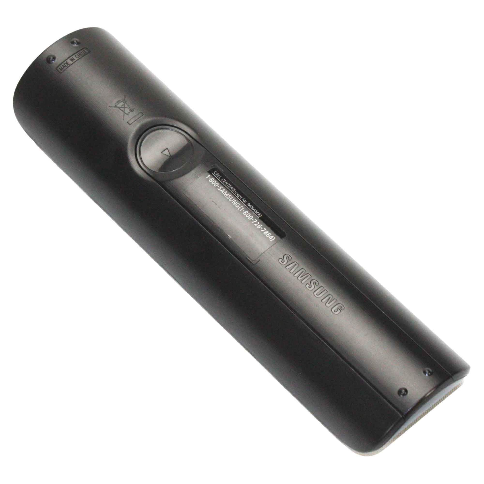 Samsung BN59-01199F remote back view showing ergonomic grip and comfortable button area.