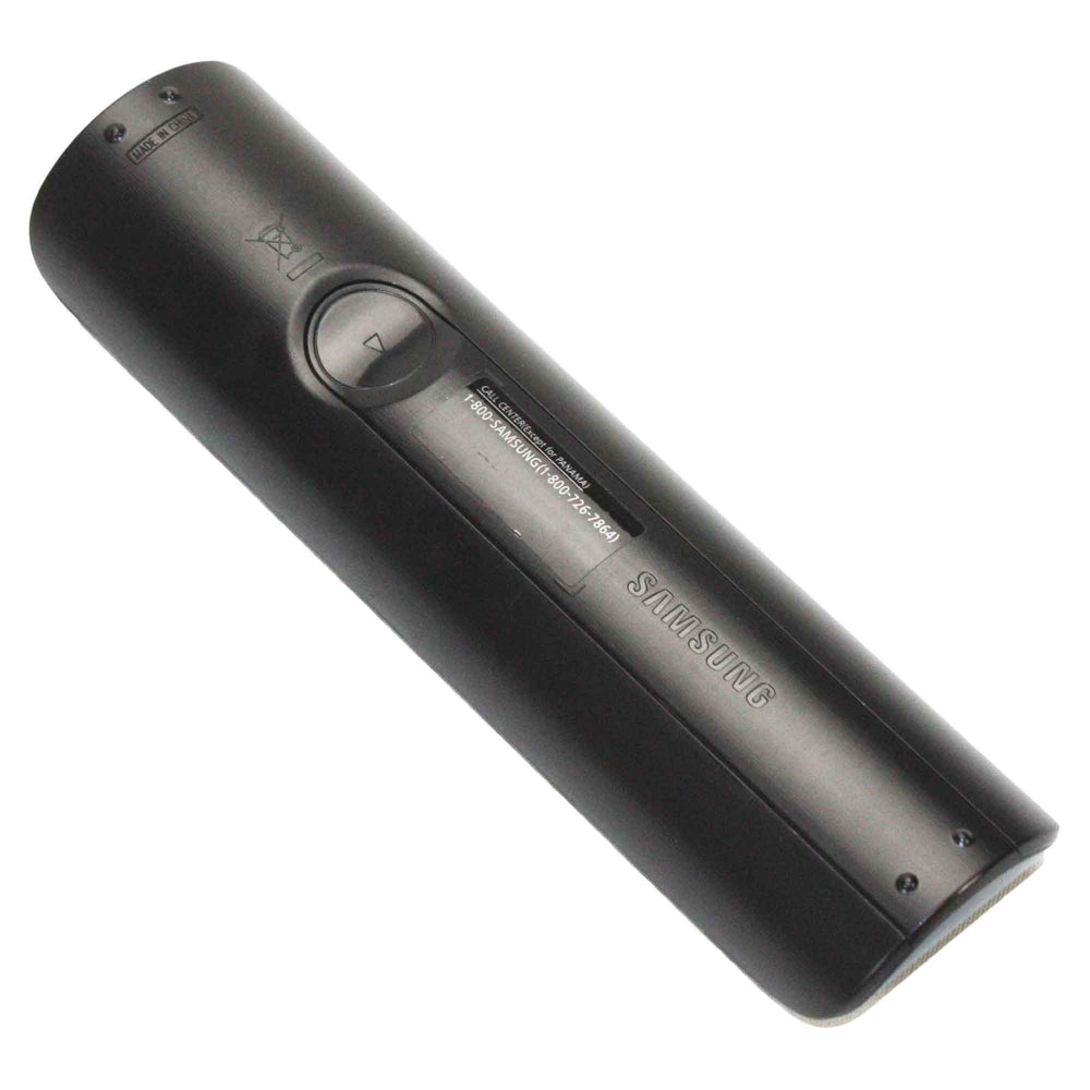 Samsung BN59-01199F remote back view showing ergonomic grip and comfortable button area.