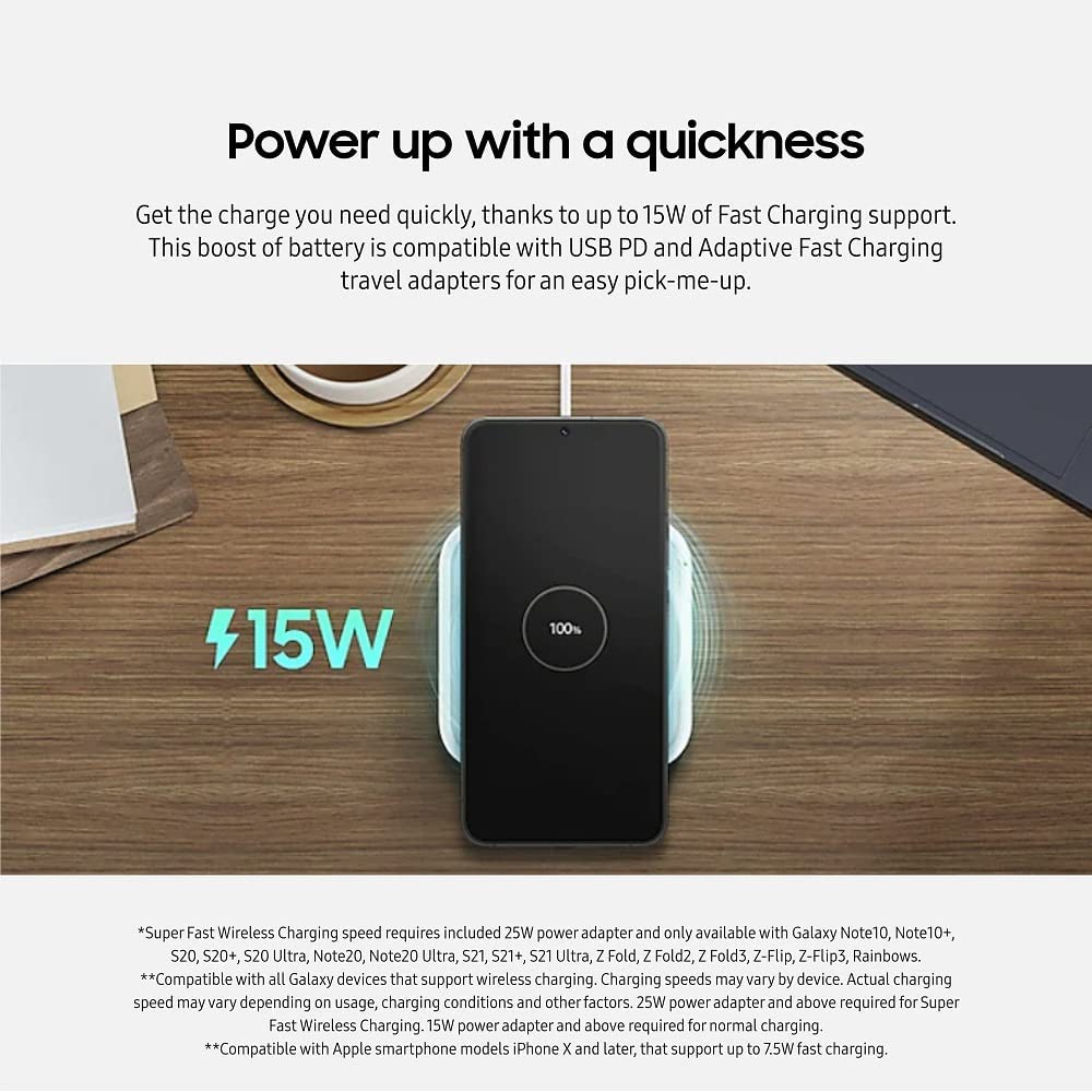 Samsung wireless charger with cooling fan actively managing heat during use