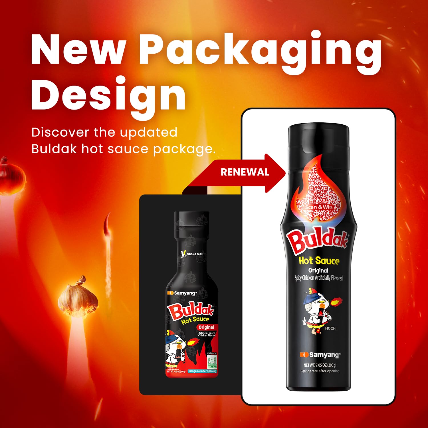 Samyang Buldak Original Sauce dipping plate adds a spicy kick.