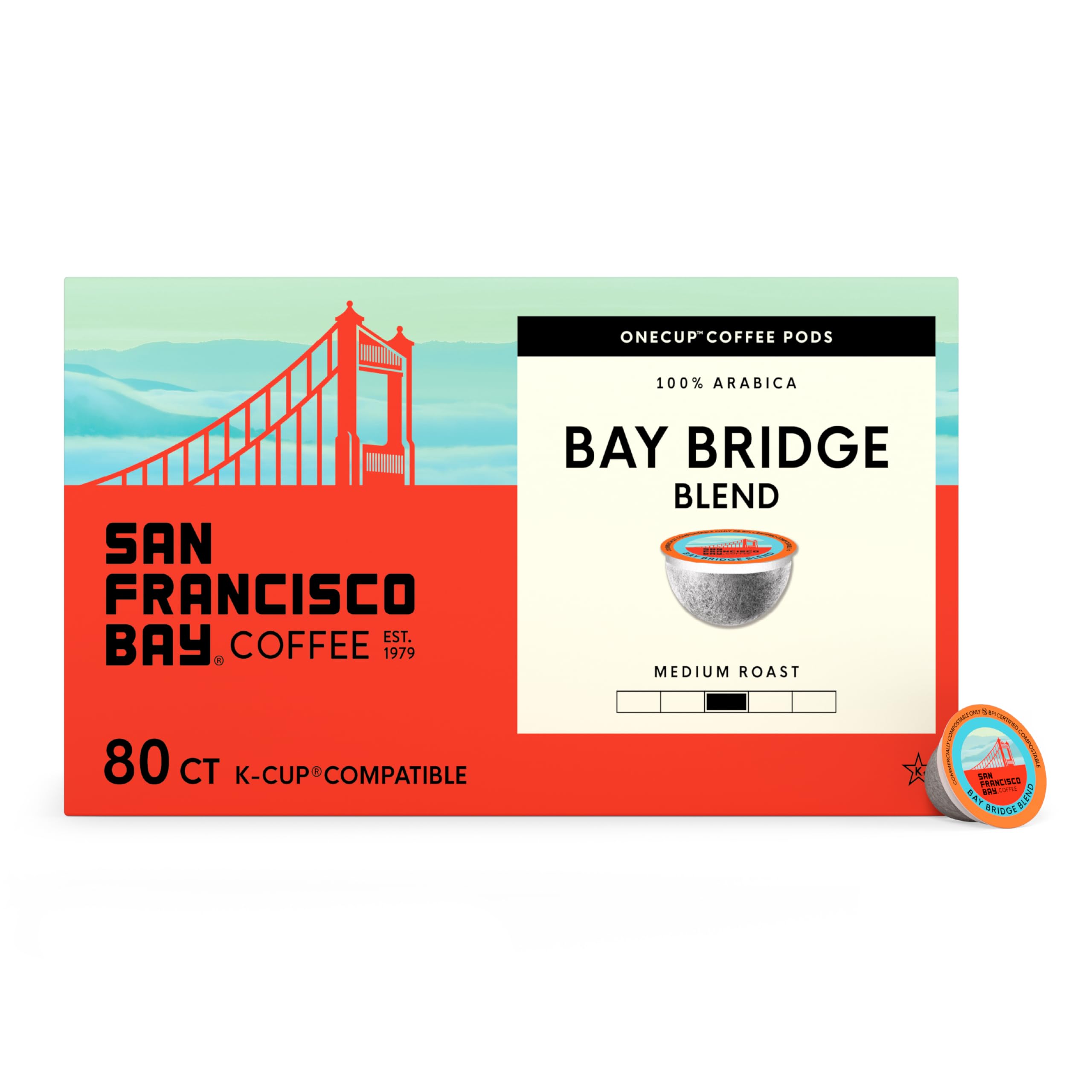 San Francisco Bay Bay Bridge Blend pod, balanced flavor for quick brews