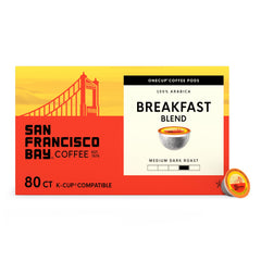San Francisco Bay Breakfast Blend pods ready for quick morning brewing.