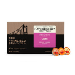 San Francisco Bay caramel K-Cup pod with rich sweetness ideal for energized start.