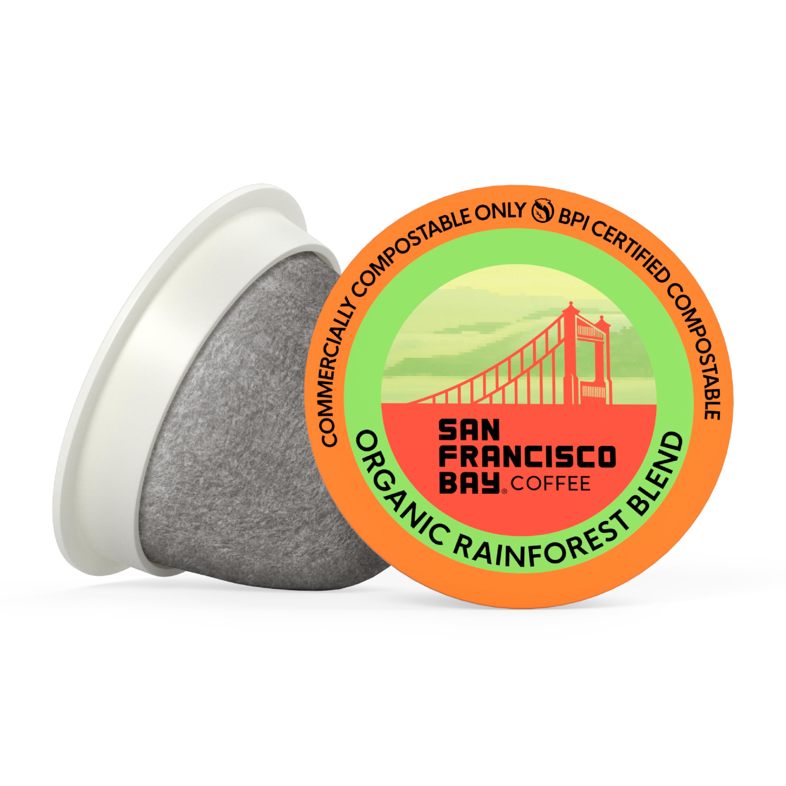 San Francisco Bay compostable pod packaging supports eco-friendly disposal.