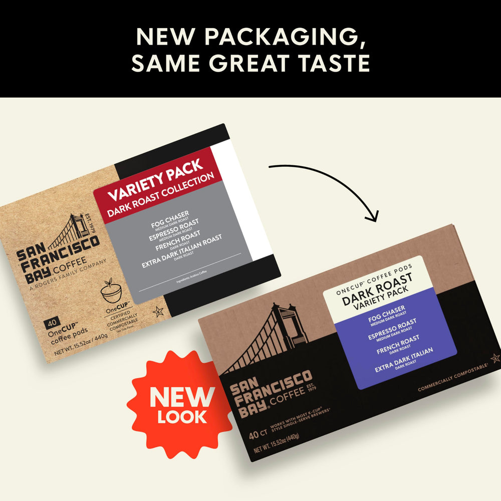 San Francisco Bay Espresso Roast pod delivers bold flavor in a single-serve cup