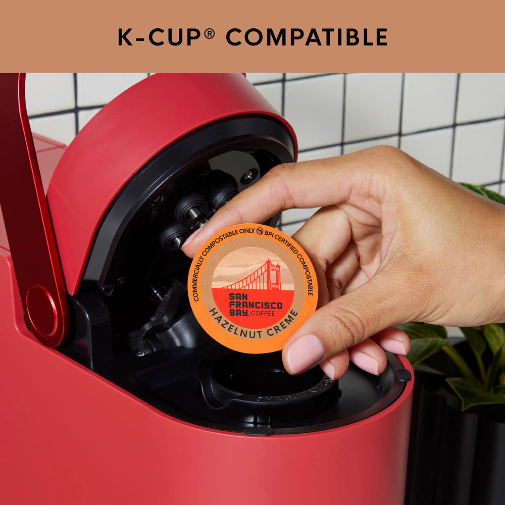 San Francisco Bay plant-based OneCup pod packaging signals sustainable choice.