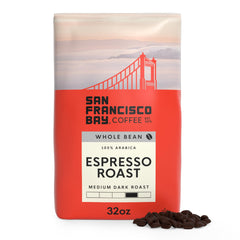San Francisco Bay Espresso Roast beans deliver a rich, full-bodied cup.