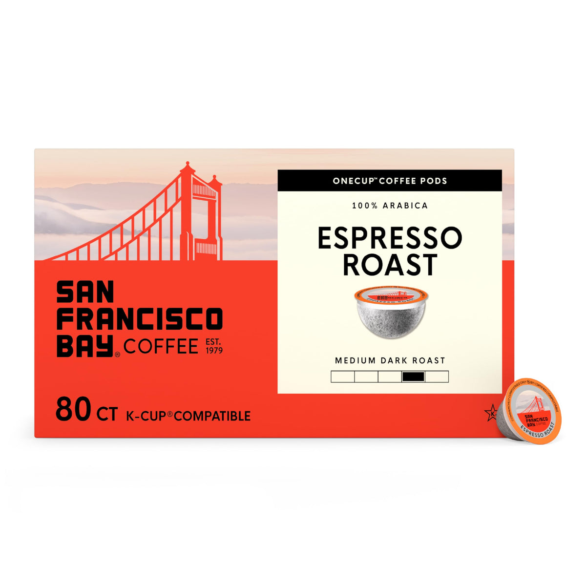 San Francisco Bay Espresso Roast pods in a box invite a bold morning ritual