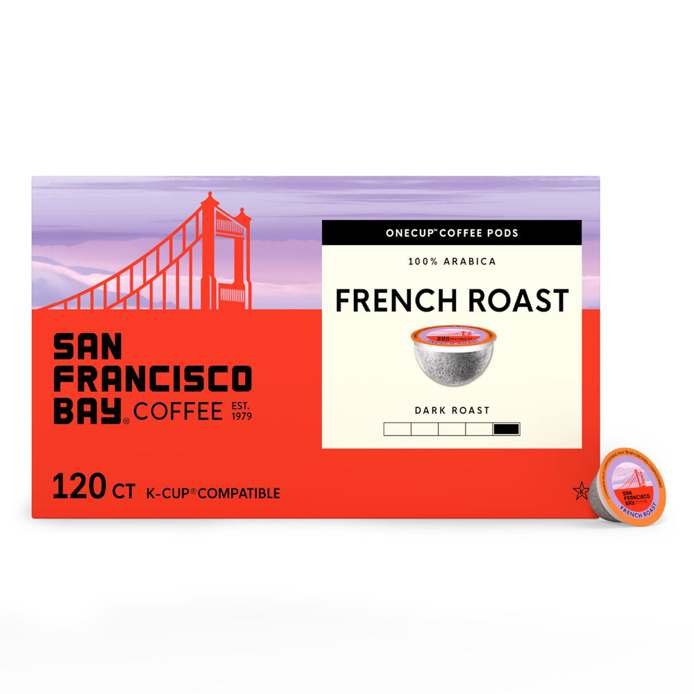 San Francisco Bay French Roast pod close-up with bold aroma for a confident morning.