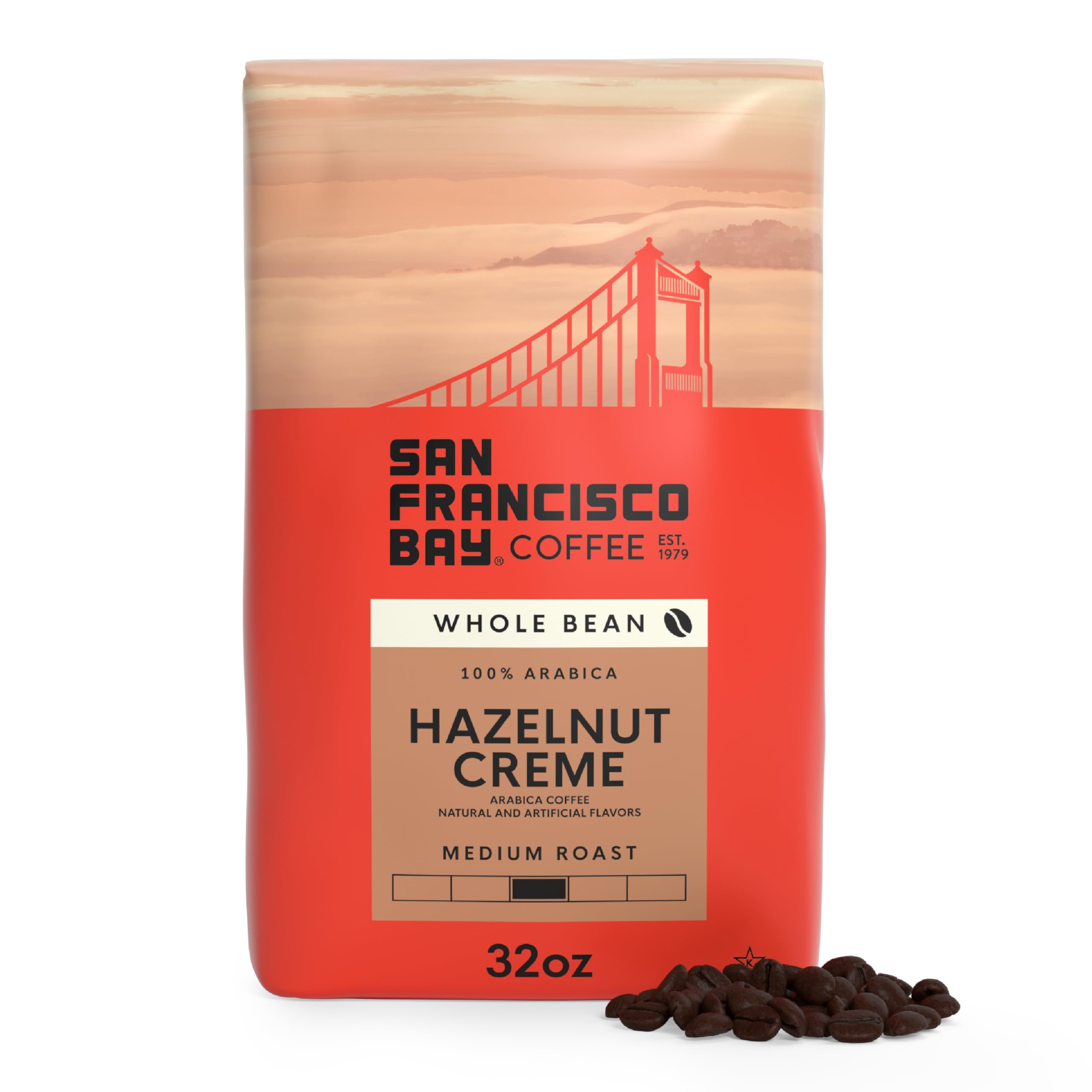 SAN FRANCISCO BAY Hazelnut Creme coffee beans for rich, aromatic flavor