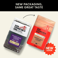 SAN FRANCISCO BAY Hazelnut Creme packaging highlighting sustainable sourcing