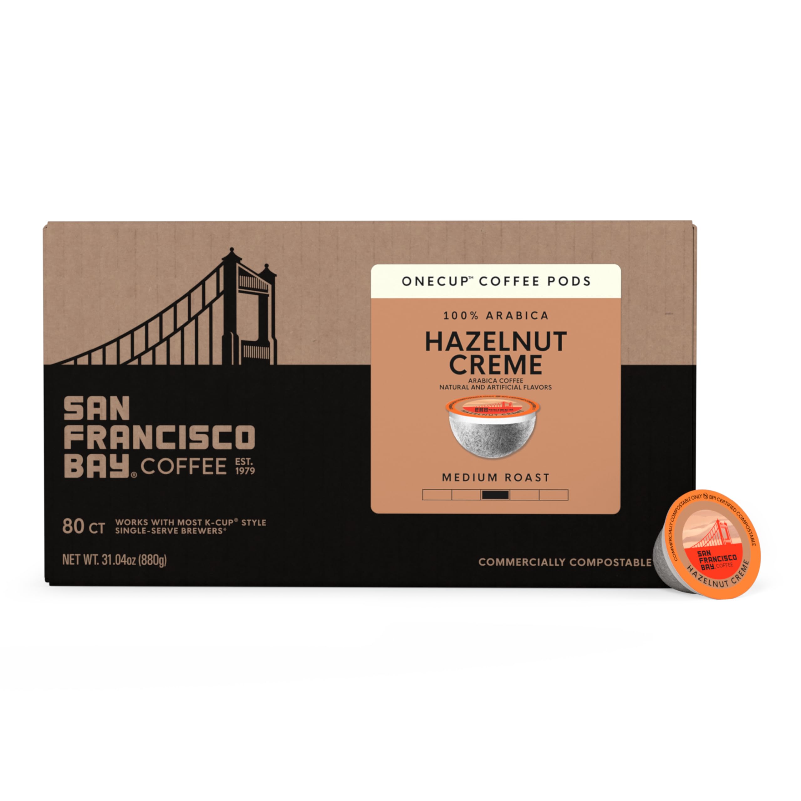 San Francisco Bay K-Cup compatible pods beside a brewer for quick mornings.