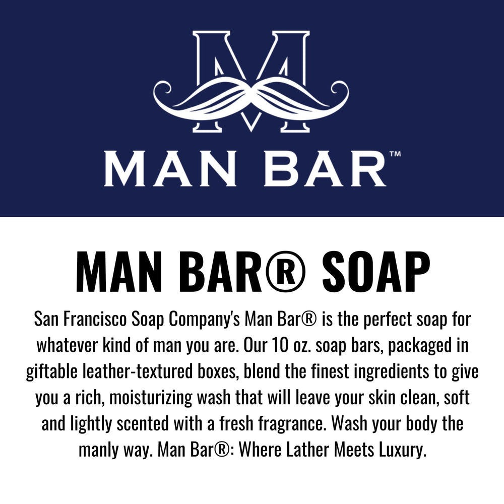 San Francisco Soap Company Man Bar Hydrating Siberian Fir moisturizes during daily showers.