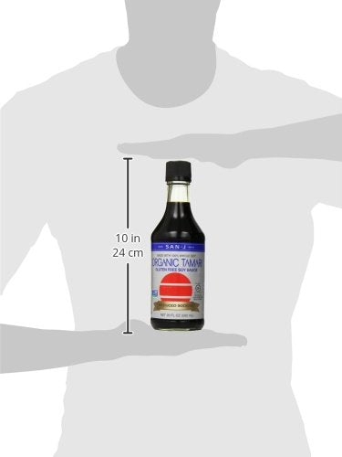 San-J Tamari bottle near grilled vegetables