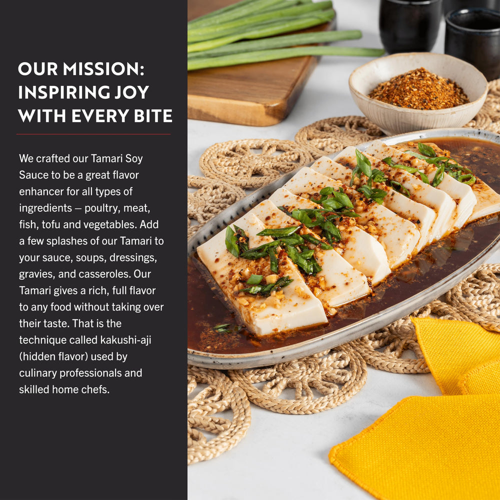 San-J tamari label packaging highlights authenticity and gluten-free certification.