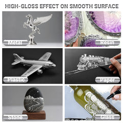 San Jeirie chrome marker on glass provides waterproof, durable shine.