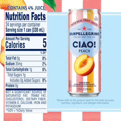 San Pellegrino CIAO peach, served over ice for a refreshing moment.