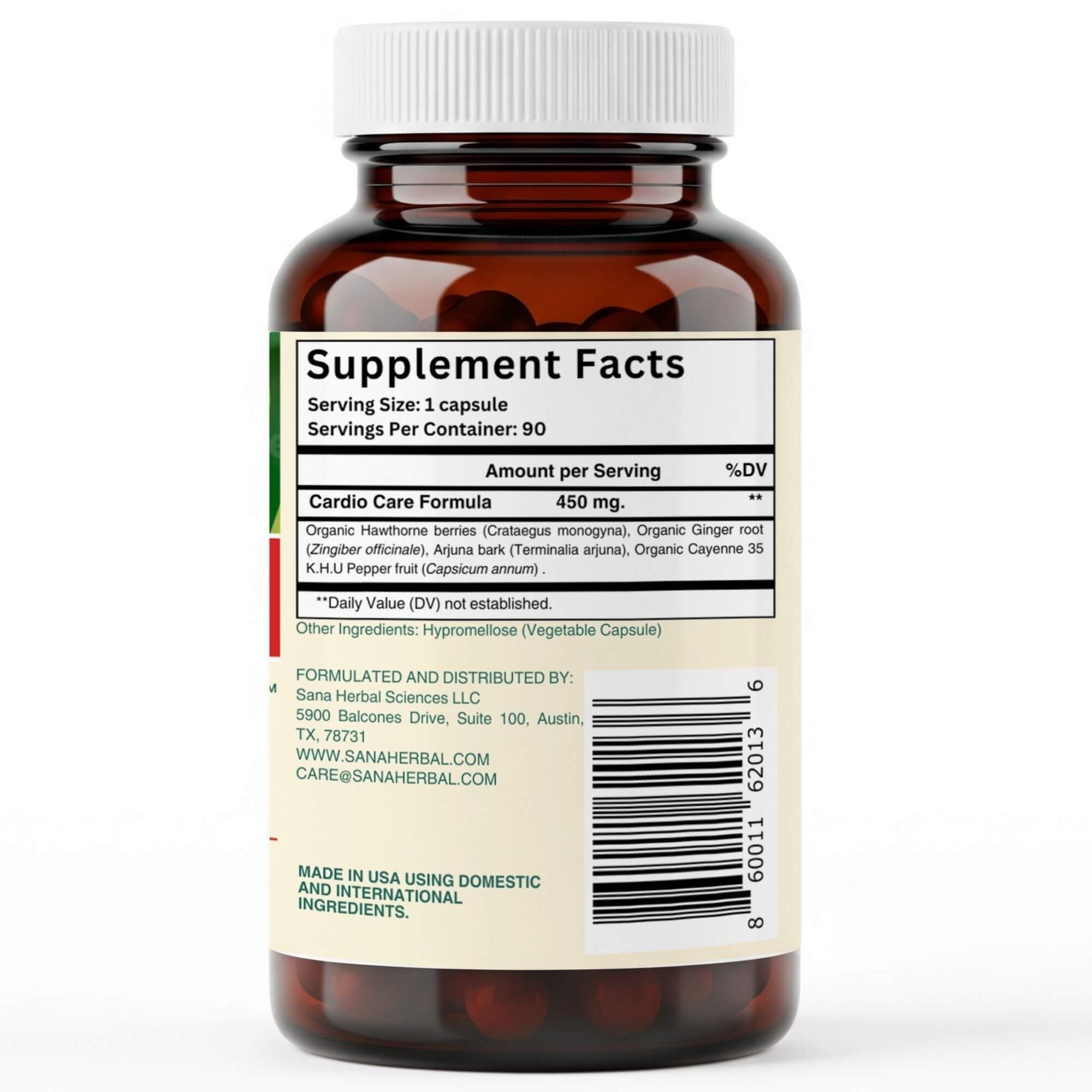 Sana Herbal Sciences Artery Plaque Removal Formula bottle beside heart-rate graphic