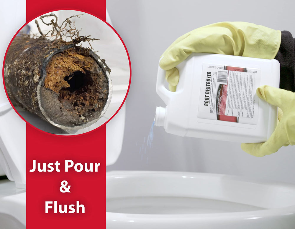 Sanco Root Destroyer regularly used may prevent root growth and protect sewer lines.