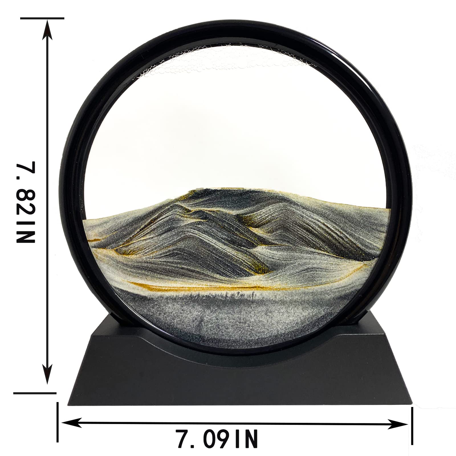 SANDCLE deep-sea sandscape in motion, a vivid 3D display for calm focus.