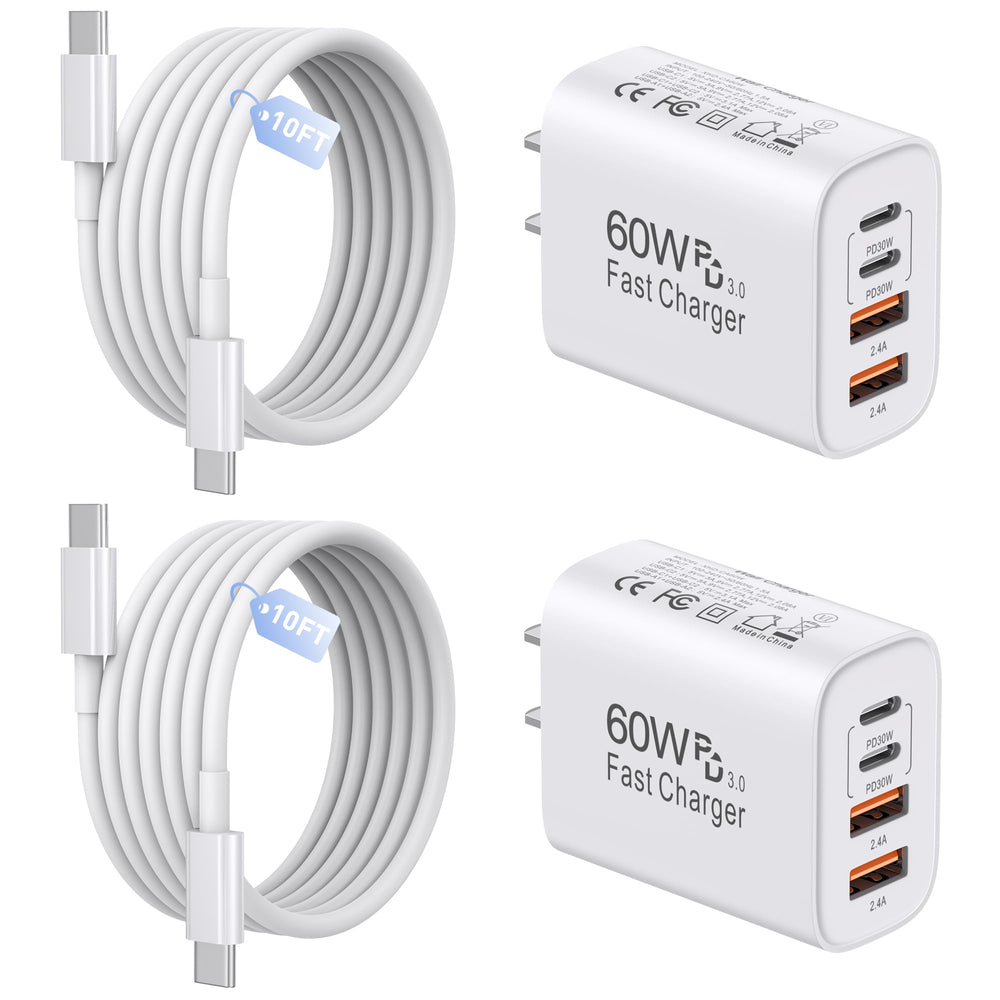 SandFox 60W USB-C charger block front powers multiple devices at once.