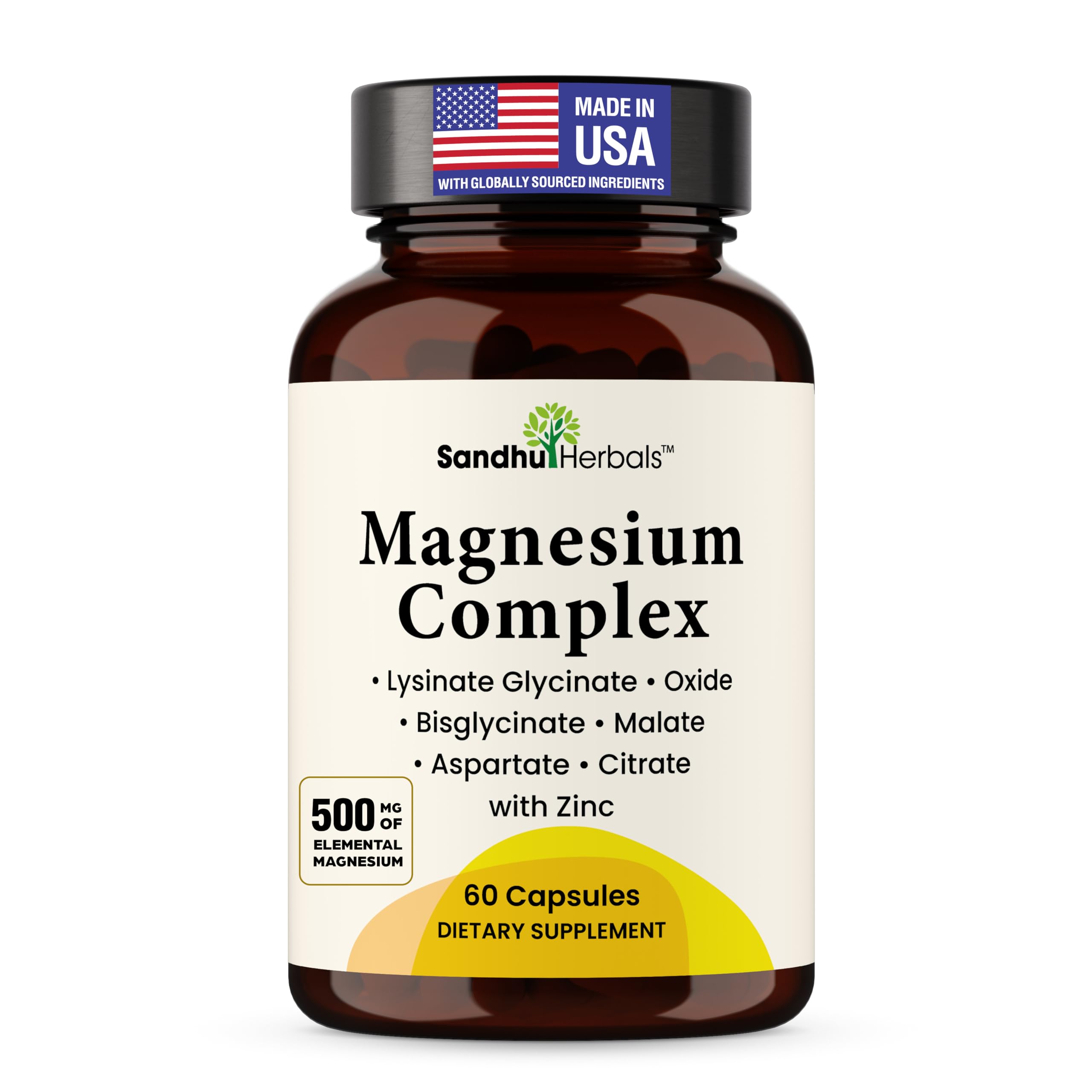 SANDHUHERBALS Complete Magnesium bottle front view for daily mineral support.