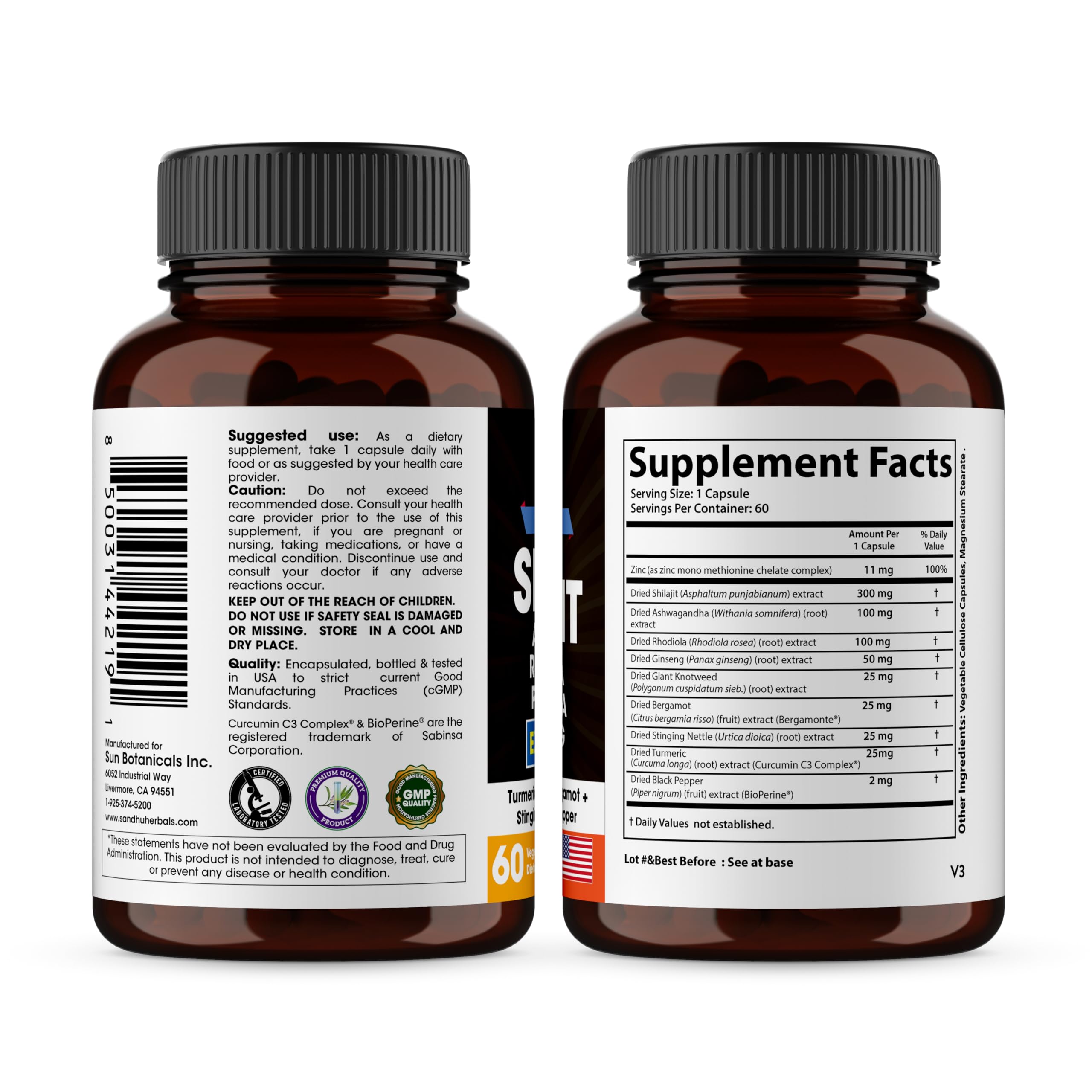 SANDHUHERBALS Immune and digestive wellness blend bottle