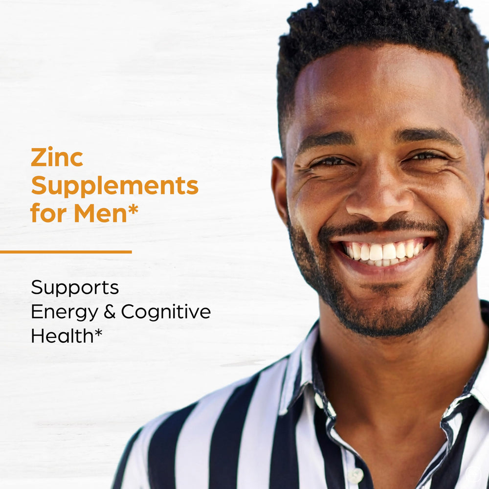 Sandhu Herbals Zinc 50mg capsules with black currant imagery in background