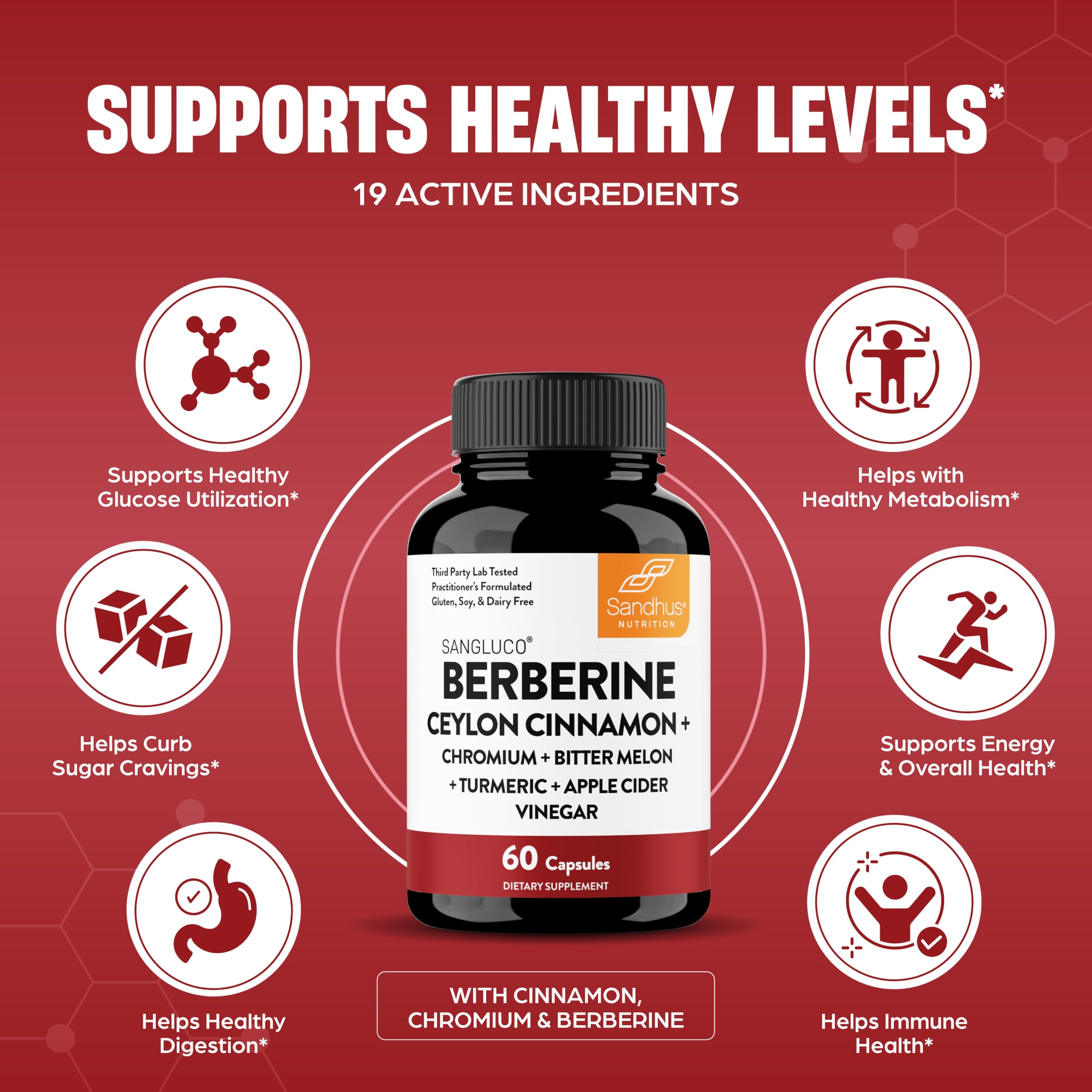 Sandhu's Blood Sugar Support Complex capsules ready to swallow for daily use