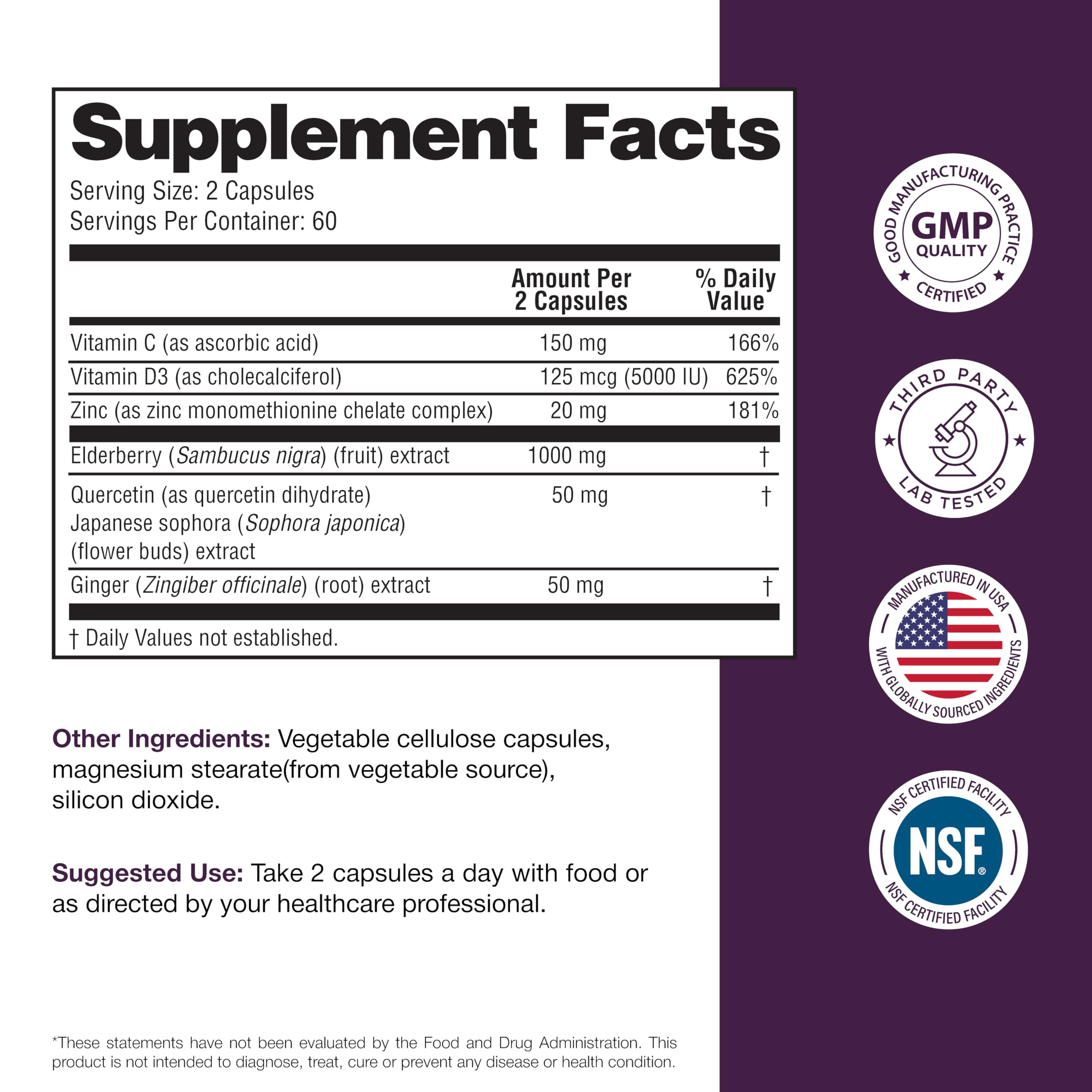 Sandhu's elderberry immunity vitamins close-up highlighting natural ingredients.