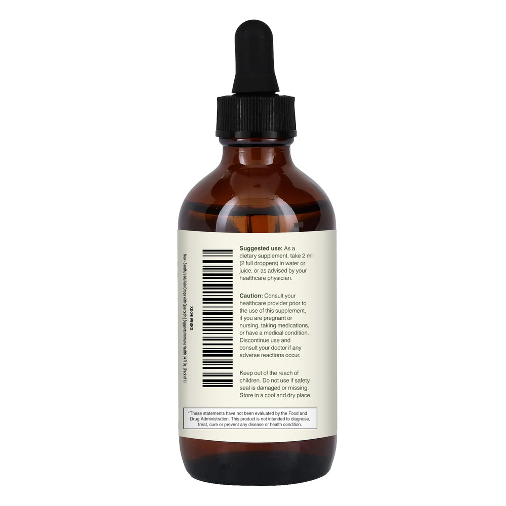 A dropper releases tincture into water for easy ingestion