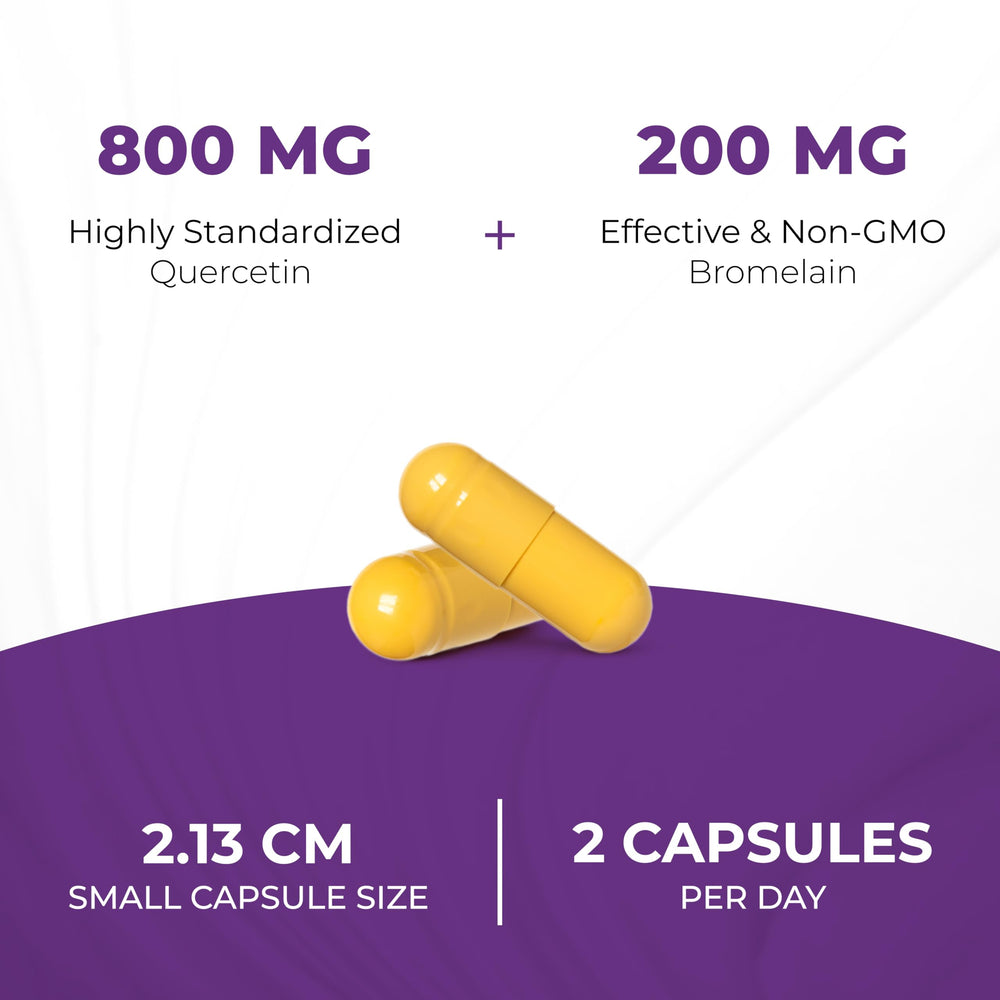 Nutrition facts panel from Sandhu's quercetin-bromelain product.