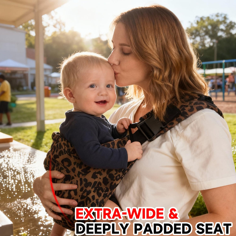 Sanilinwild ergonomic hip-seat reduces strain during outings.