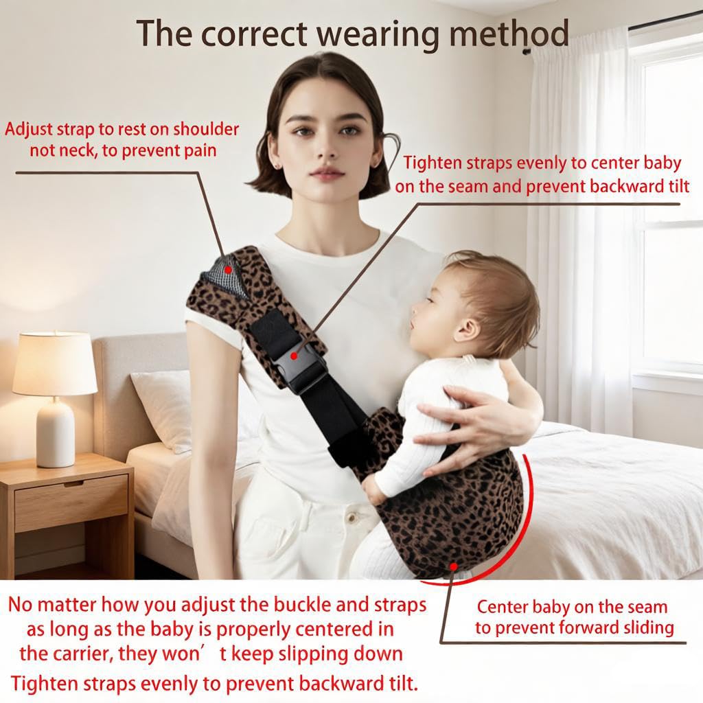 Sanilinwild leopard-design sling for toddler use up to 60 lbs.