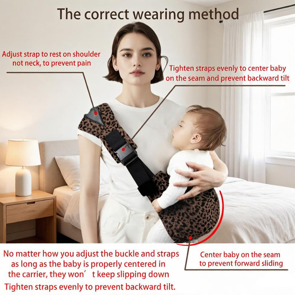 Sanilinwild leopard-design sling for toddler use up to 60 lbs.