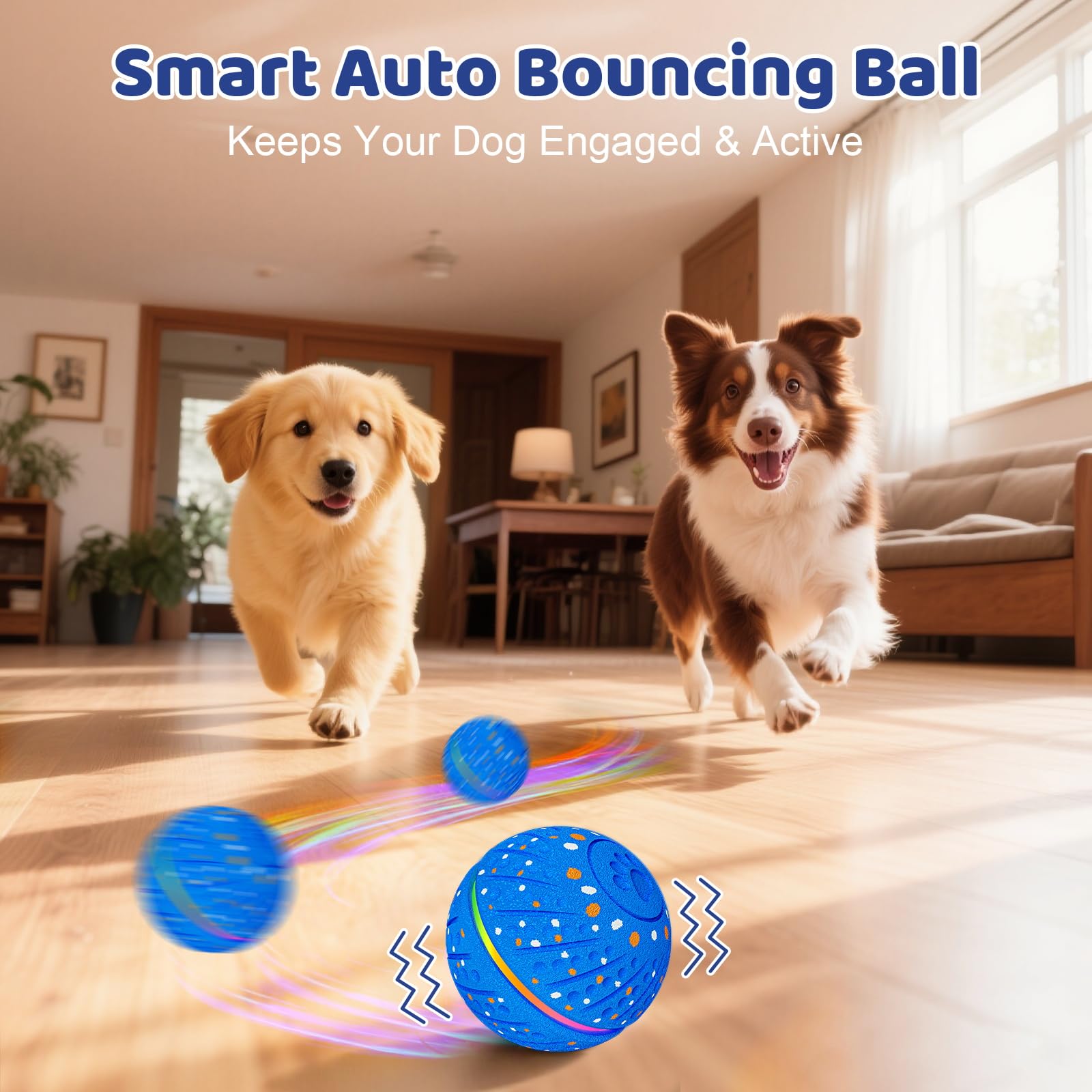 Sankell auto-bouncing dog ball demonstrates dynamic rolling for energetic pups
