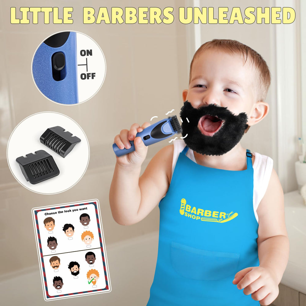 Sanlebi Barber Shop kid-barber-set-closeup inspires grooming creativity and role play.