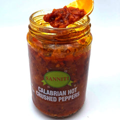 Sanniti Calabrian spread close-up reveals vibrant red peppers