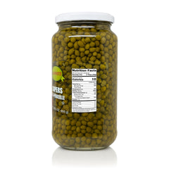 Sanniti capers in brine with label visible, ideal for Mediterranean recipes.