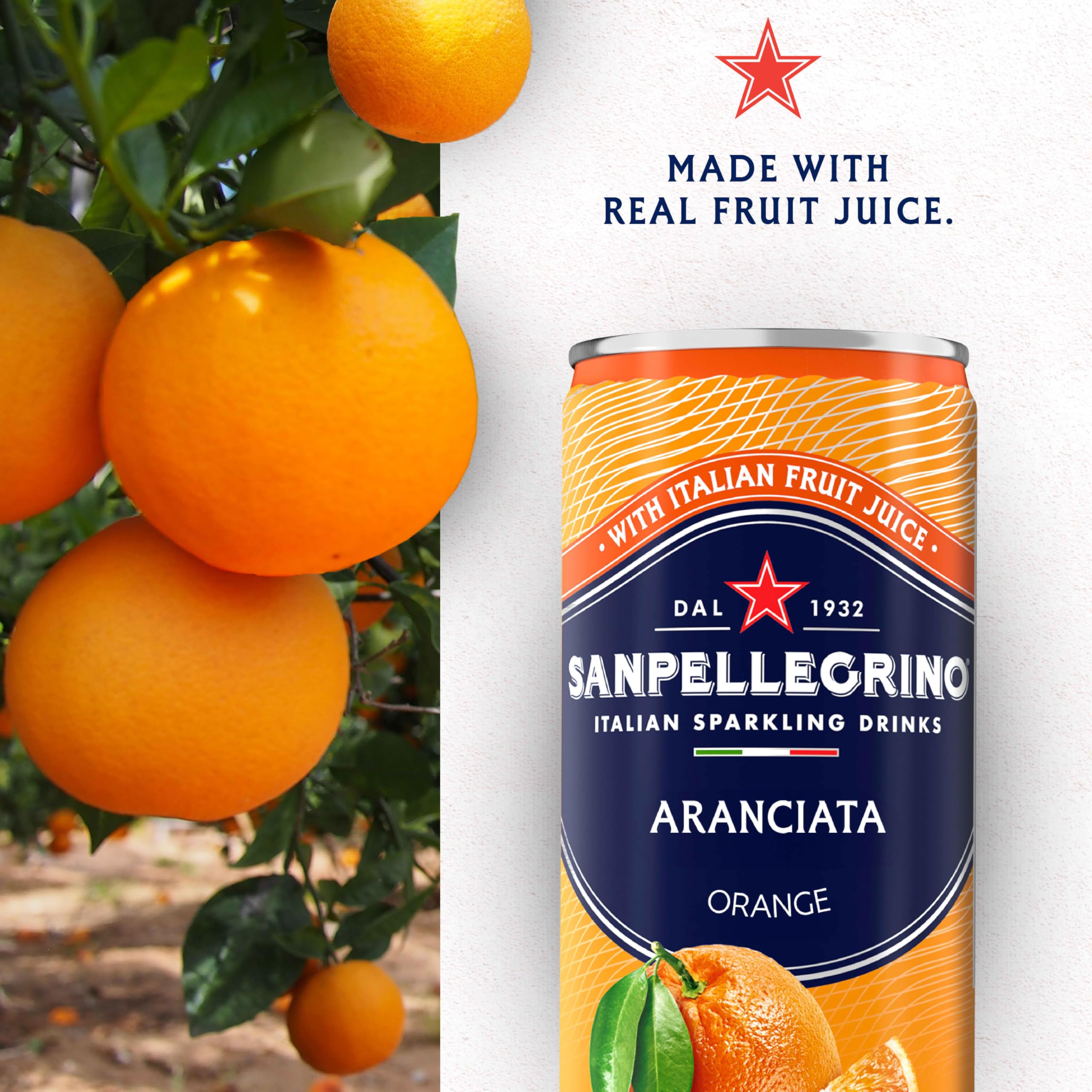 Sanpellegrino Aranciata bottle collection highlights Italian craftsmanship.