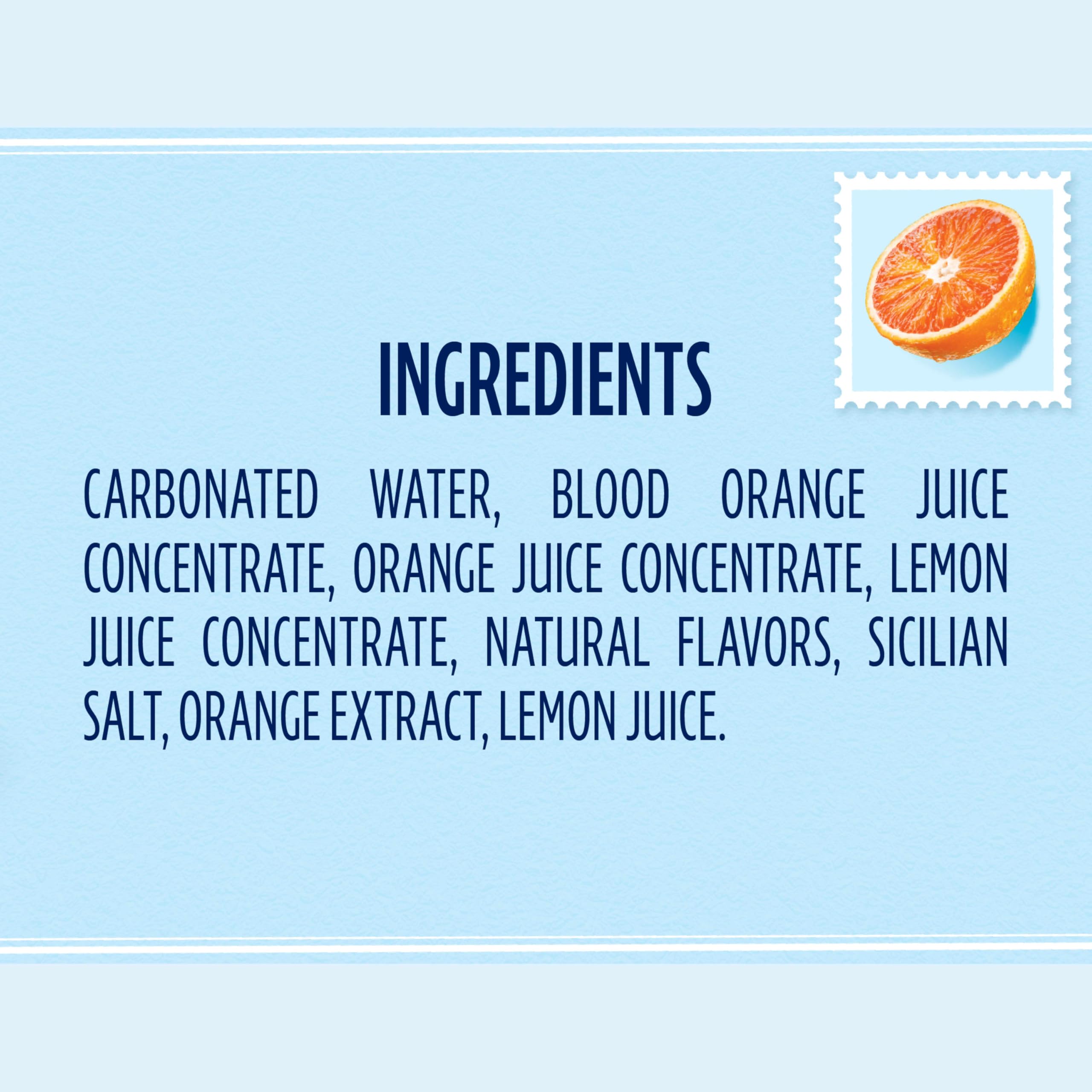 San Pellegrino CIAO blood orange bubbles emphasizing low-cal, 0g sugar feature
