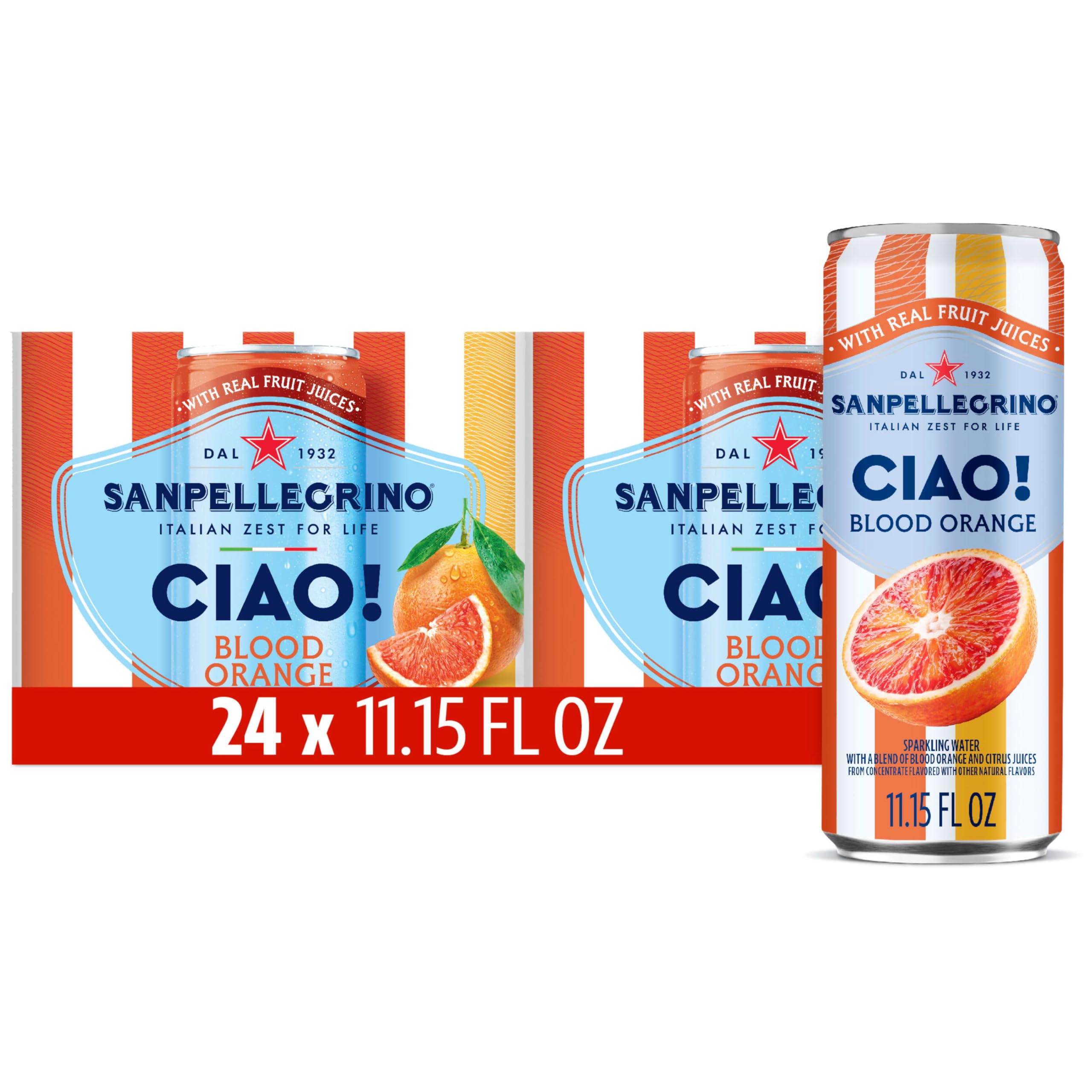 San Pellegrino CIAO blood orange can with refreshing bubbles for everyday thirst