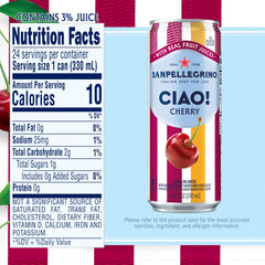 San Pellegrino CIAO cherry bottle with citrus blend, balanced taste for everyday sipping